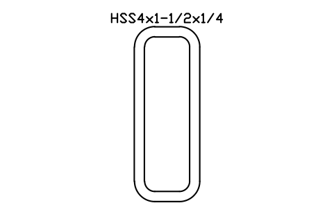 Anteprima del simbolo HSS4x1-1/2x1/4, blocco AISC_HSS4X1_1_2X1_4