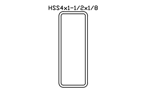Anteprima del simbolo HSS4x1-1/2x1/8, blocco AISC_HSS4X1_1_2X1_8