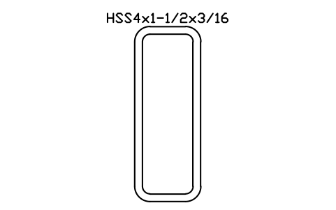 Anteprima del simbolo HSS4x1-1/2x3/16, blocco AISC_HSS4X1_1_2X3_16