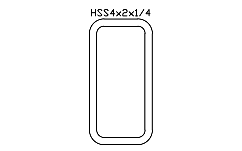 Anteprima del simbolo HSS4x2x1/4, blocco AISC_HSS4X2X1_4