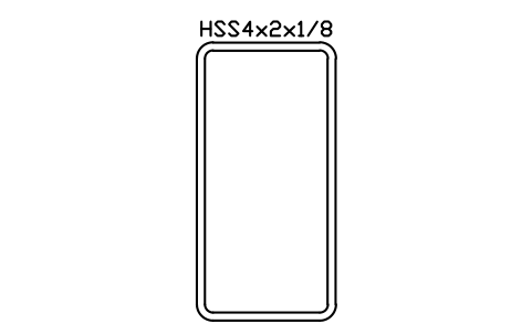 Anteprima del simbolo HSS4x2x1/8, blocco AISC_HSS4X2X1_8