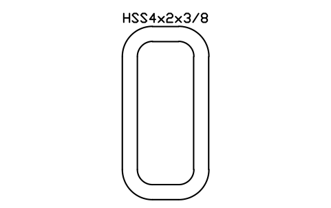 Anteprima del simbolo HSS4x2x3/8, blocco AISC_HSS4X2X3_8