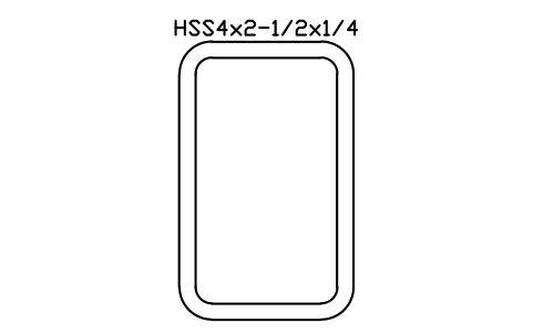 Anteprima del simbolo HSS4x2-1/2x1/4, blocco AISC_HSS4X2_1_2X1_4