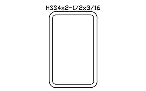 Anteprima del simbolo HSS4x2-1/2x3/16, blocco AISC_HSS4X2_1_2X3_16