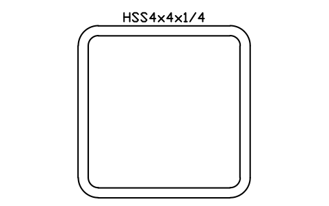 Anteprima del simbolo HSS4x4x1/4, blocco AISC_HSS4X4X1_4
