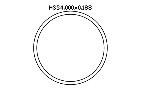 Anteprima del simbolo HSS4.000x0.188, blocco AISC_HSS4_000X0_188
