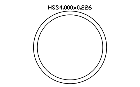 Anteprima del simbolo HSS4.000x0.226, blocco AISC_HSS4_000X0_226