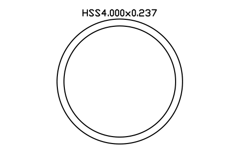 Anteprima del simbolo HSS4.000x0.237, blocco AISC_HSS4_000X0_237
