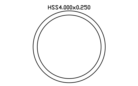 Anteprima del simbolo HSS4.000x0.250, blocco AISC_HSS4_000X0_250