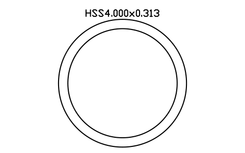Anteprima del simbolo HSS4.000x0.313, blocco AISC_HSS4_000X0_313