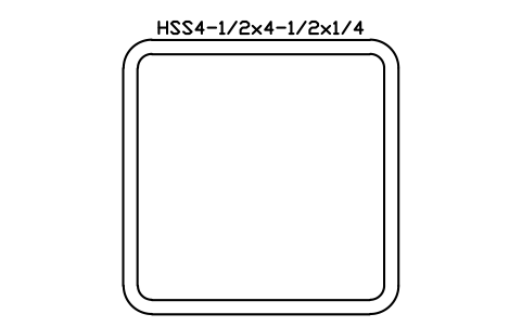 Anteprima del simbolo HSS4-1/2x4-1/2x1/4, blocco AISC_HSS4_1_2X4_1_2X1_4