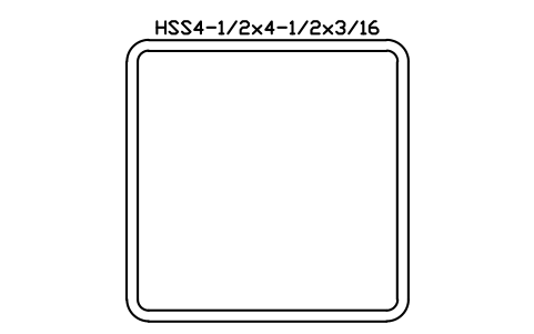 Anteprima del simbolo HSS4-1/2x4-1/2x3/16, blocco AISC_HSS4_1_2X4_1_2X3_16