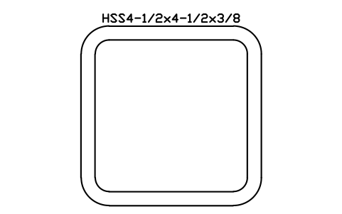 Anteprima del simbolo HSS4-1/2x4-1/2x3/8, blocco AISC_HSS4_1_2X4_1_2X3_8