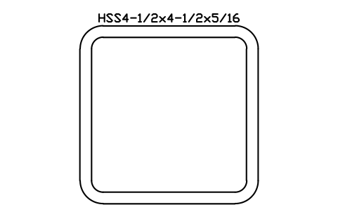 Anteprima del simbolo HSS4-1/2x4-1/2x5/16, blocco AISC_HSS4_1_2X4_1_2X5_16
