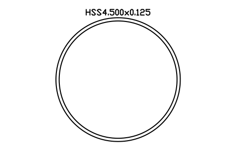 Anteprima del simbolo HSS4.500x0.125, blocco AISC_HSS4_500X0_125