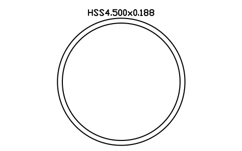 Anteprima del simbolo HSS4.500x0.188, blocco AISC_HSS4_500X0_188