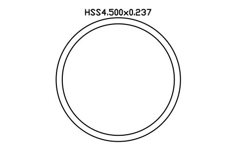 Anteprima del simbolo HSS4.500x0.237, blocco AISC_HSS4_500X0_237