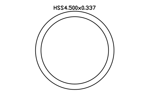 Anteprima del simbolo HSS4.500x0.337, blocco AISC_HSS4_500X0_337