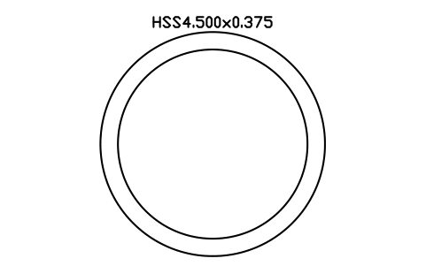 Anteprima del simbolo HSS4.500x0.375, blocco AISC_HSS4_500X0_375