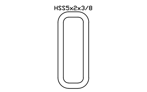 Anteprima del simbolo HSS5x2x3/8, blocco AISC_HSS5X2X3_8