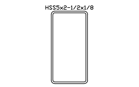 Anteprima del simbolo HSS5x2-1/2x1/8, blocco AISC_HSS5X2_1_2X1_8