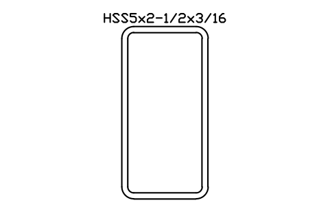 Anteprima del simbolo HSS5x2-1/2x3/16, blocco AISC_HSS5X2_1_2X3_16