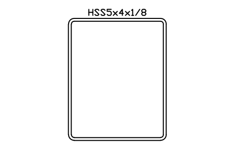 Anteprima del simbolo HSS5x4x1/8, blocco AISC_HSS5X4X1_8