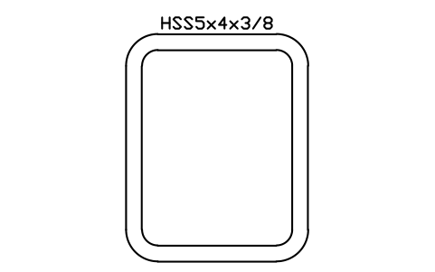 Anteprima del simbolo HSS5x4x3/8, blocco AISC_HSS5X4X3_8