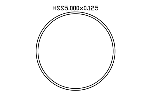Anteprima del simbolo HSS5.000x0.125, blocco AISC_HSS5_000X0_125