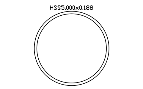 Anteprima del simbolo HSS5.000x0.188, blocco AISC_HSS5_000X0_188