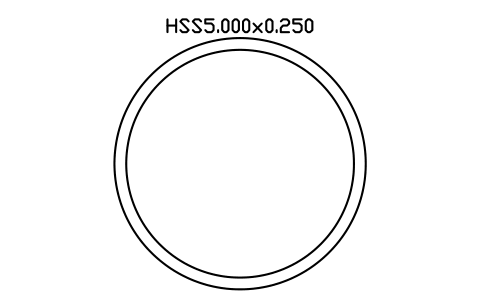 Anteprima del simbolo HSS5.000x0.250, blocco AISC_HSS5_000X0_250
