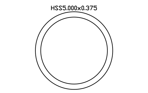 Anteprima del simbolo HSS5.000x0.375, blocco AISC_HSS5_000X0_375