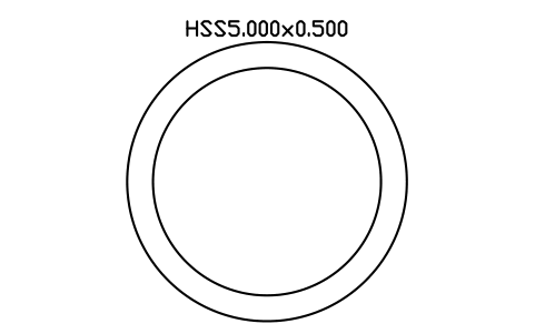 Anteprima del simbolo HSS5.000x0.500, blocco AISC_HSS5_000X0_500