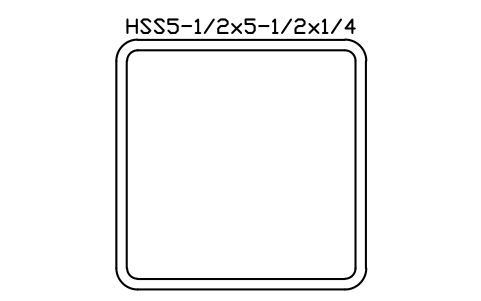 Anteprima del simbolo HSS5-1/2x5-1/2x1/4, blocco AISC_HSS5_1_2X5_1_2X1_4