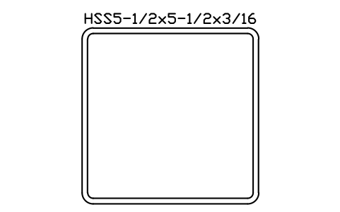Anteprima del simbolo HSS5-1/2x5-1/2x3/16, blocco AISC_HSS5_1_2X5_1_2X3_16