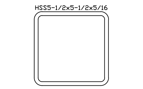 Anteprima del simbolo HSS5-1/2x5-1/2x5/16, blocco AISC_HSS5_1_2X5_1_2X5_16