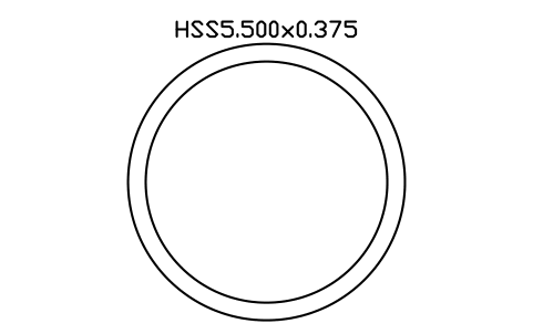Anteprima del simbolo HSS5.500x0.375, blocco AISC_HSS5_500X0_375