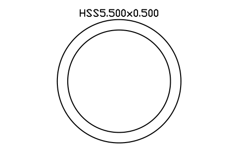 Anteprima del simbolo HSS5.500x0.500, blocco AISC_HSS5_500X0_500