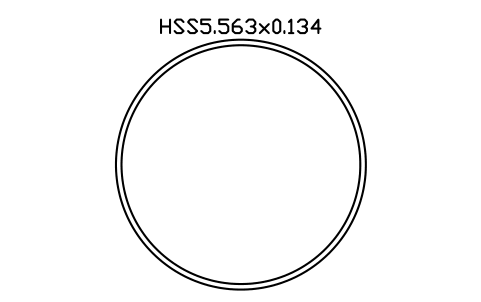Anteprima del simbolo HSS5.563x0.134, blocco AISC_HSS5_563X0_134