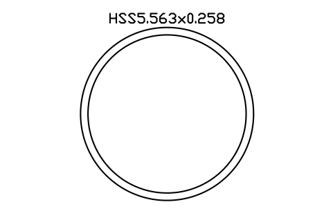 Anteprima del simbolo HSS5.563x0.258, blocco AISC_HSS5_563X0_258
