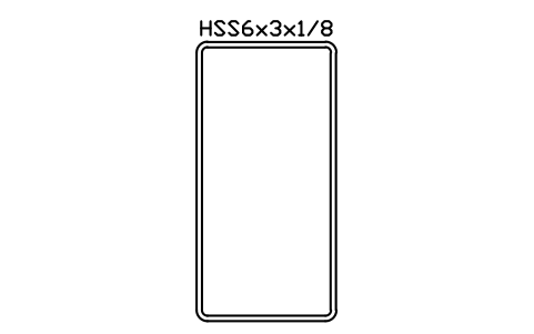 Anteprima del simbolo HSS6x3x1/8, blocco AISC_HSS6X3X1_8