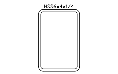 Anteprima del simbolo HSS6x4x1/4, blocco AISC_HSS6X4X1_4
