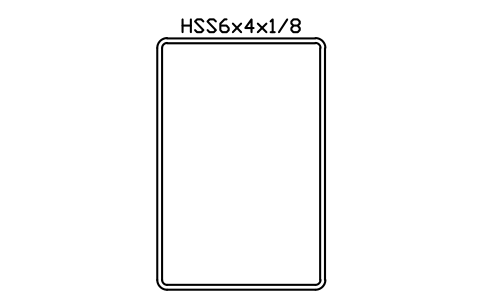 Anteprima del simbolo HSS6x4x1/8, blocco AISC_HSS6X4X1_8