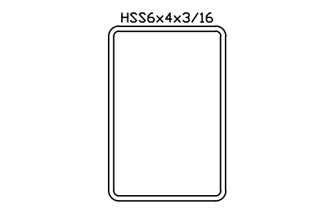 Anteprima del simbolo HSS6x4x3/16, blocco AISC_HSS6X4X3_16