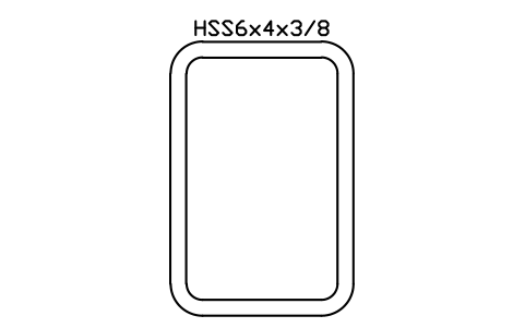 Anteprima del simbolo HSS6x4x3/8, blocco AISC_HSS6X4X3_8