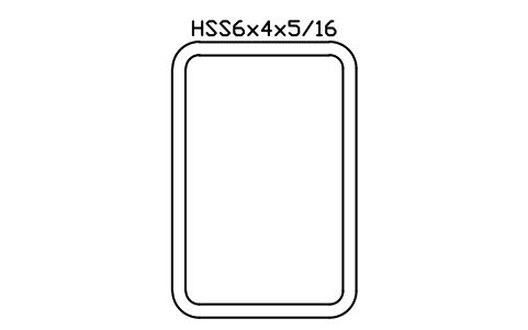 Anteprima del simbolo HSS6x4x5/16, blocco AISC_HSS6X4X5_16