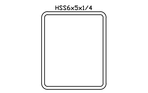 Anteprima del simbolo HSS6x5x1/4, blocco AISC_HSS6X5X1_4