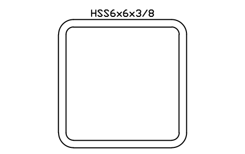 Anteprima del simbolo HSS6x6x3/8, blocco AISC_HSS6X6X3_8