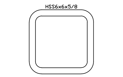 Anteprima del simbolo HSS6x6x5/8, blocco AISC_HSS6X6X5_8