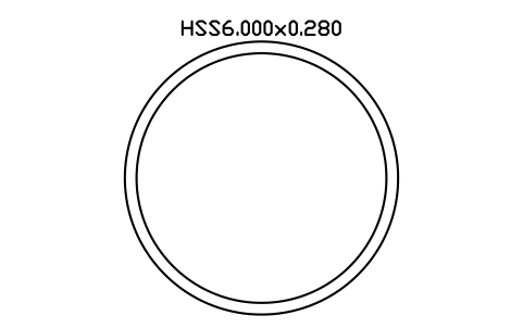 Anteprima del simbolo HSS6.000x0.280, blocco AISC_HSS6_000X0_280